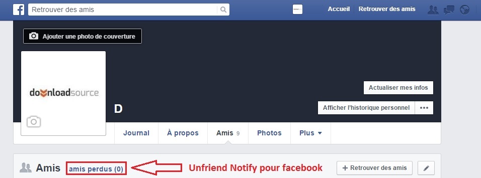 notification des amis perdus