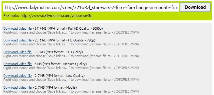 DailyMotion - saving a video clip to your hard drive