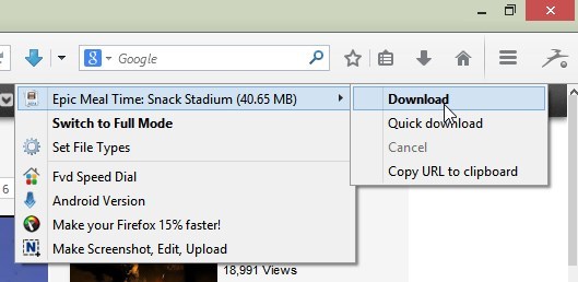 FVD Video Downloader for Firefox