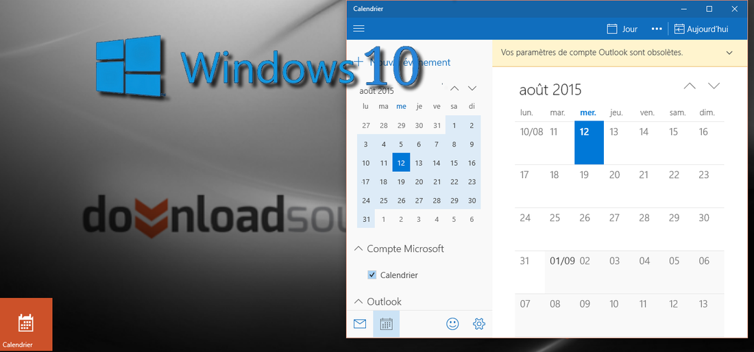 calendrier windows 10