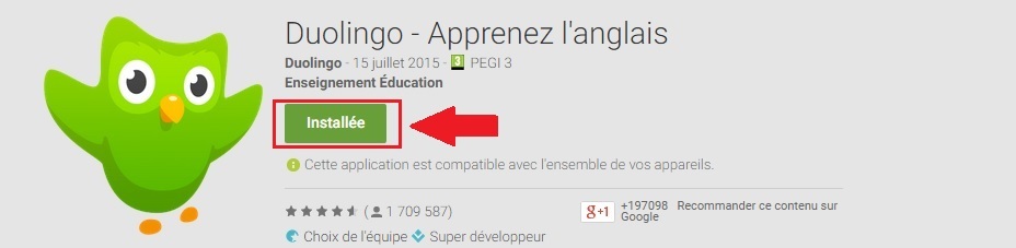 installation duolingo