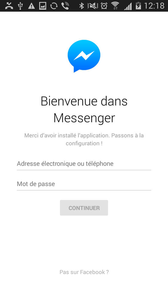 inscription facebook messenger sans compte facebook