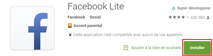 facebook lite installation 