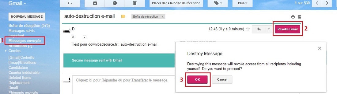 gmail auto destruction