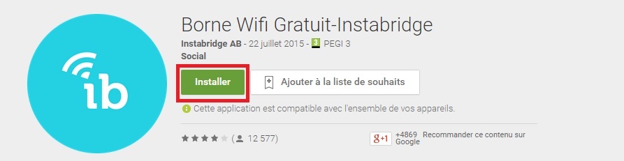 installation application instabridge