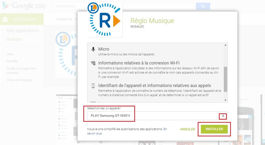 installation de reglo musique sur android ios