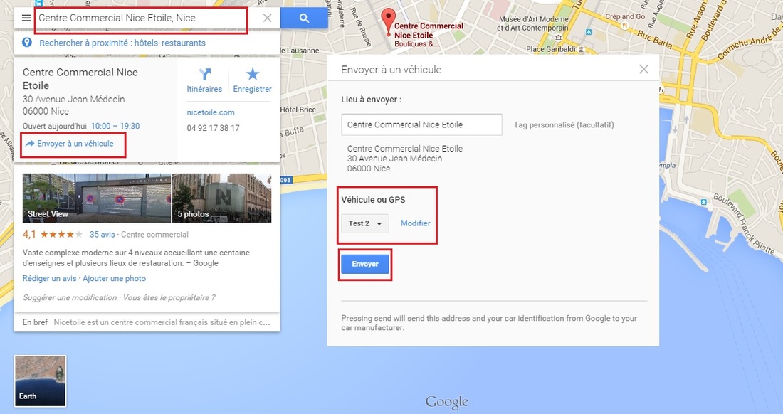 send to car google maps
