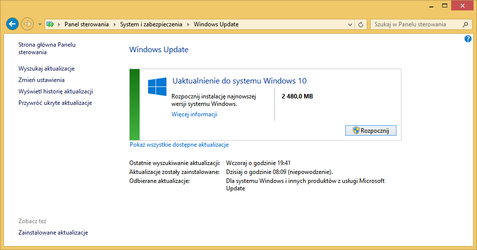 Aktualizowanie do Windows 10