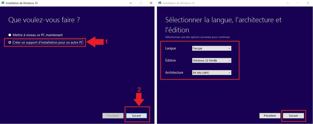 choix windows 10 USB