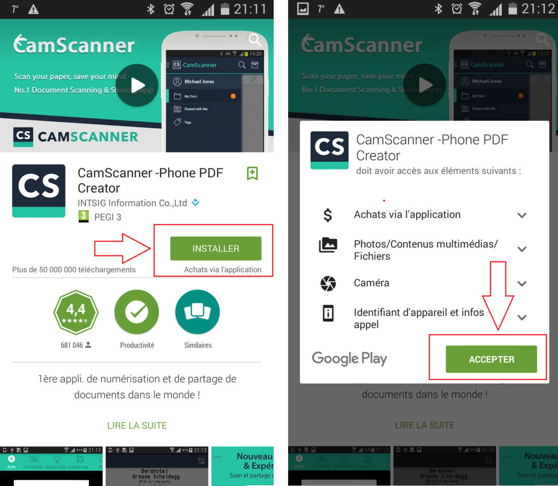 scanner avec son smartphone et tablette