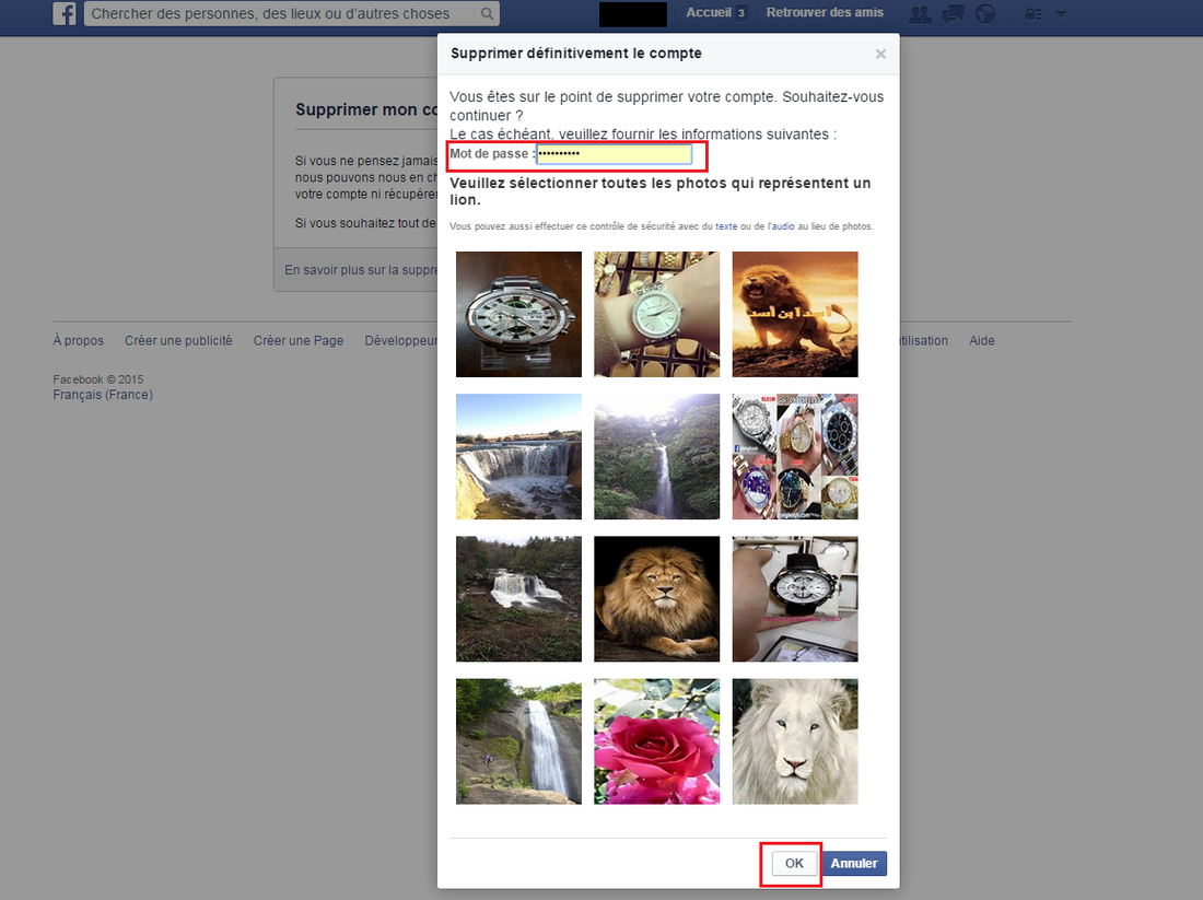 supprimer compte facebook