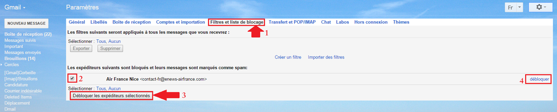 gmail bloquer email