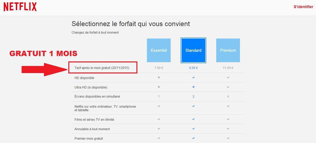 netflix tarif choix d'abonnement