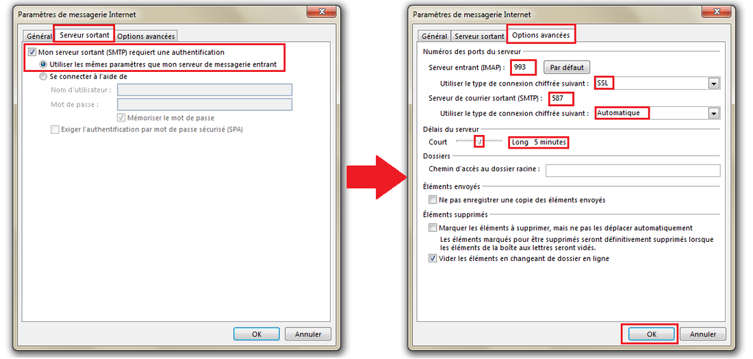 configurer outlook pour gmail