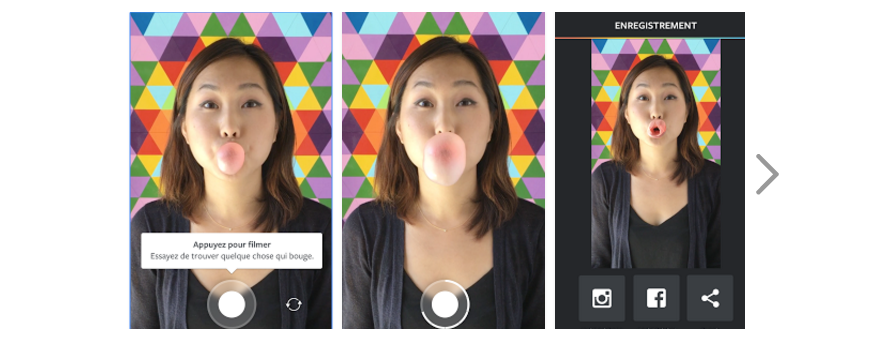 boomerang application iOS Android vidéos pour instagram