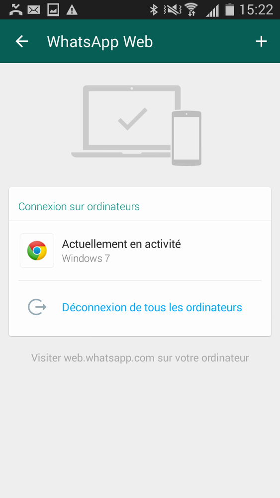 application whatsapp connecté